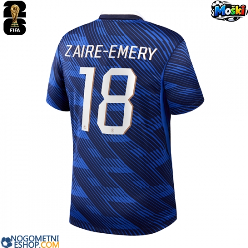 Moški Nogometni dresi Francija Warren Zaire-Emery #18 Domači SP 2026 Kratek Rokav